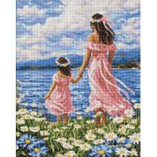 AMO20379 Ideyka Алмазна мозаїка - Мати і дочка, 40x50 см (круглі, на підрамнику AMO20379) ©art_selena_ua