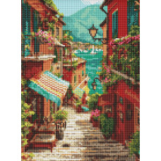 AMO20388 Ideyka Алмазна мозаїка - Сходи до моря, 30x40 см (круглі, на підрамнику AMO20388) ©art_selena_ua