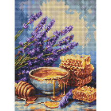 AMO20412 Ideyka Алмазна мозаїка - Лаванда та мед, 30x40 см (круглі, на підрамнику AMO20412) ©art_selena_ua
