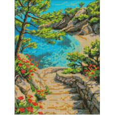 AMO20492 Ideyka Алмазна мозаїка - Бірюзове узбережжя мрії, 30x40 см (круглі, на підрамнику AMO20492) ©art_selena_ua