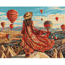 AMO20519 Ideyka Алмазна мозаїка - День серед повітряних куль, 40x50 см (круглі, на підрамнику AMO20519) ©art_selena_ua