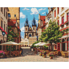 AMO20534 Ideyka Алмазна мозаїка - Празький ранок, 50x40 см (круглі, на підрамнику AMO20534) ©art_selena_ua