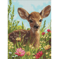 AMO20577 Ideyka Алмазна мозаїка - Маленьке оленя на лузі, 30x40 см (круглі, на підрамнику AMO20577) ©art_selena_ua