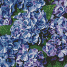 AMO7005 Ideyka Алмазна мозаїка - Надихаюча гортензія, 40x40 см (круглі, на підрамнику, в обкладинці, AMO7005)