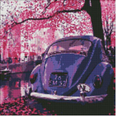 AMO7080 Ideyka Алмазна мозаїка - У стилі ретро, 40x40 см (круглі, на підрамнику, в обкладинці, AMO7080)