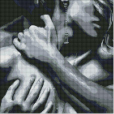 AMO7095 Ideyka Алмазна мозаїка - В обіймах пристрасті, 40x40 см (круглі, на підрамнику, в обкладинці, AMO7095)