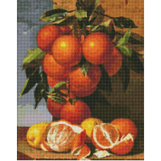 AMO7246 Апельсини та лимони ©Antonio Mensaque. Ideyka. Набір алмазної мозаїки на підрамнику (круглі, повна) (Ідейка АМО7246)