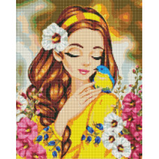 AMO7532 Цвітіння весни ©krizhanskaya. Ideyka. Набір алмазної мозаїки на підрамнику (круглі, повна) (Ідейка АМО7532)