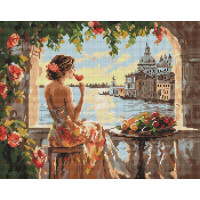 AMO8185 Літні мрії ©art_selena_ua, 40х50 см. Ideyka. Набір алмазної мозаїки на підрамнику (круглі, повна) (Ідейка АМО-8185)