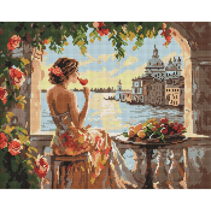 AMO8185 Літні мрії ©art_selena_ua, 40х50 см. Ideyka. Набір алмазної мозаїки на підрамнику (круглі, повна) (Ідейка АМО-8185)