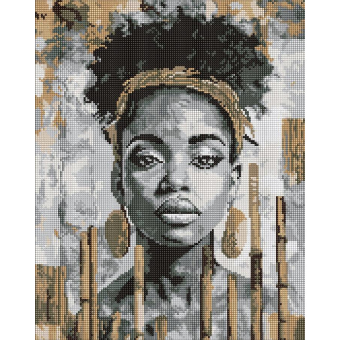 AMO8274 Ideyka Алмазна мозаїка - Екзотичний монохром 40х50 см (круглі, на підрамнику, АМО-8274) ©art_selena_ua