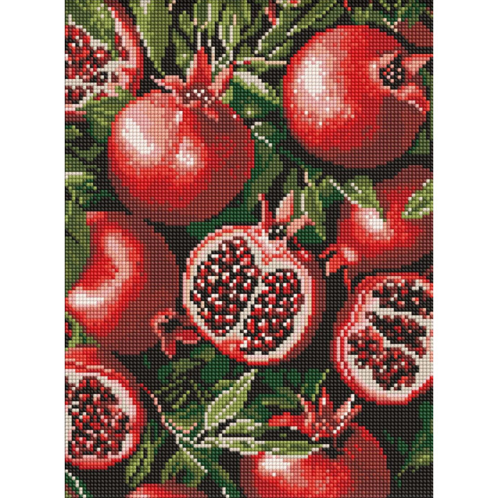 AMO8290 Ideyka Алмазна мозаїка - Гранат у розрізі 30х40 см (круглі, на підрамнику, АМО-8290) ©art_selena_ua