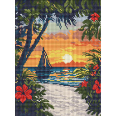 AMO8295 Ideyka Алмазна мозаїка - Краса тропіків 30х40 см (круглі, на підрамнику, АМО-8295) ©art_selena_ua