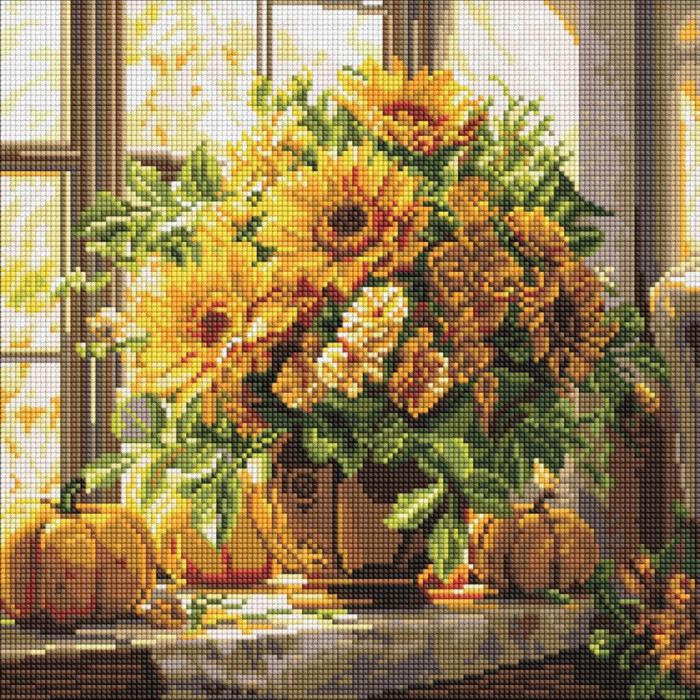 AMO8343 Ideyka Алмазна мозаїка - Там де сонце 40х40 см (круглі, на підрамнику, АМО-8343) ©art_selena_ua