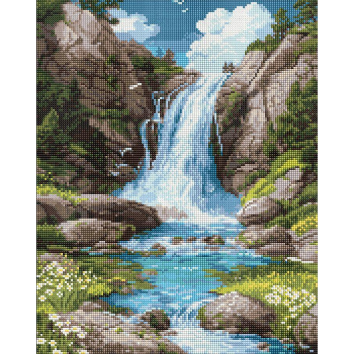 AMO8355 Ideyka Алмазна мозаїка - Шум води й спокій 40х50 см (круглі, на підрамнику, АМО-8355) ©art_selena_ua