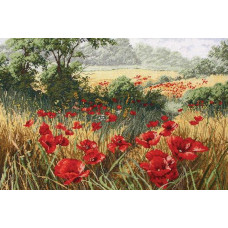 APC935 Anchor Набір для вишивки рахунковим хрестиком - Маки Host of Poppies 29x42 см, Aida 16