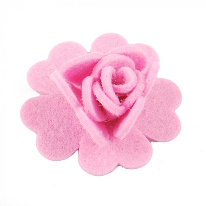 Аплікація об`ємний квітка з фетру, рожевий