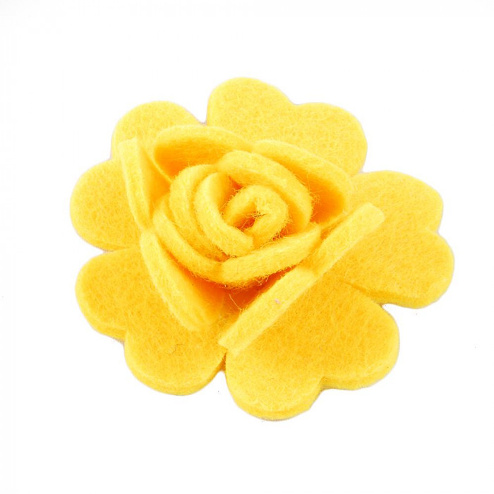 Аплікація об`ємний квітка з фетру, жовтий