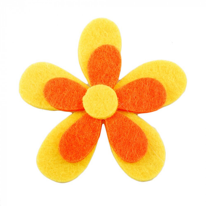 Аплікація квітка з фетру, жовто-оранжевий