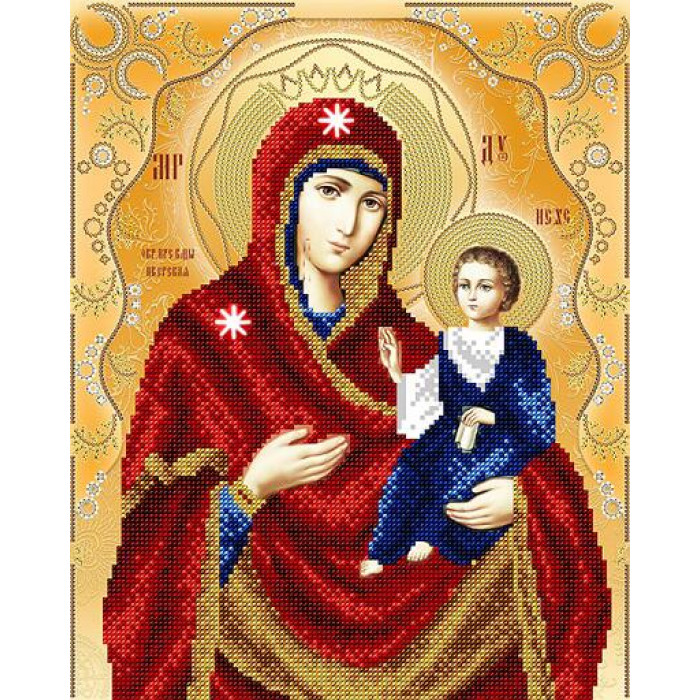АС3-039 Іверська ікона Божої Матері. А-строчка. Схема на тканині для вишивання бісером