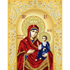АС4-136 Іверська ікона Божої Матері. А-строчка. Схема на тканині для вишивання бісером