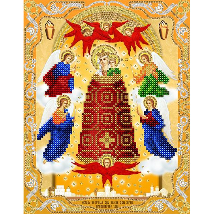 АС4-138 Ікона Божої Матері Додаток розуму. А-строчка. Схема на тканині для вишивання бісером
