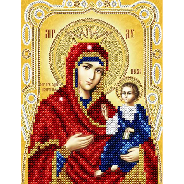 АС5-132 Іверська ікона Божої Матері. А-строчка. Схема на тканині для вишивання бісером
