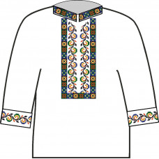 АСД-003Вл Хлопчачий лляна сорочка 2-6 років. Rainbow beads. Заготовка для вишивки нитками або бісером