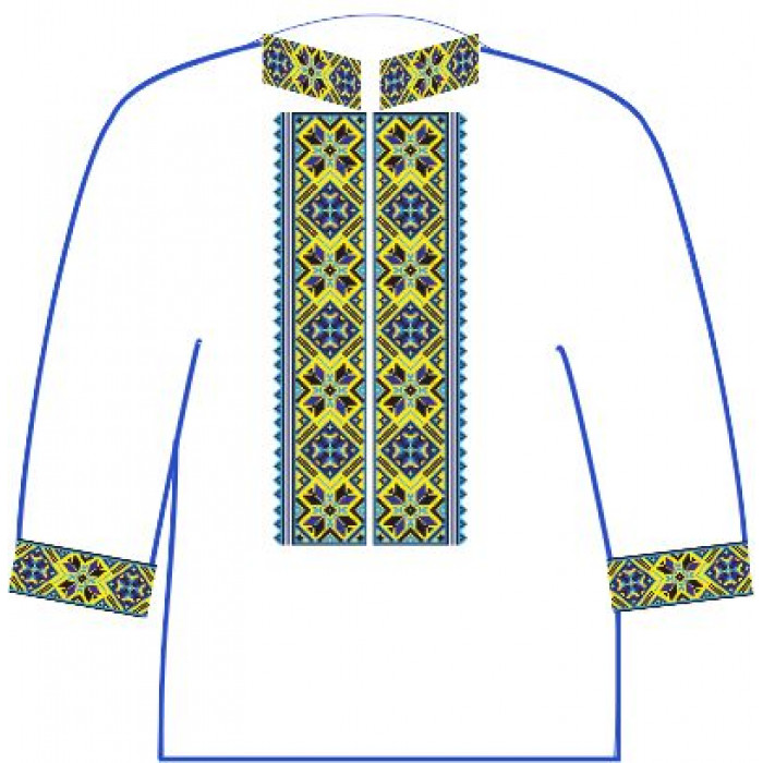 АСД-12Аа Чоловіча сорочка (атлас-коттон). Rainbow beads. Заготовка для вишивки нитками або бісером(Знятий з виробництва)