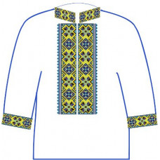 АСД-12Аг Чоловіча сорочка (габардин). Rainbow beads. Заготовка для вишивки нитками або бісером