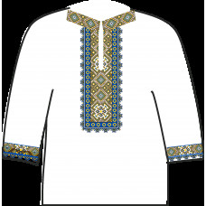 АСД-19Аг Чоловіча сорочка (габардин). Rainbow beads. Заготовка для вишивки нитками або бісером
