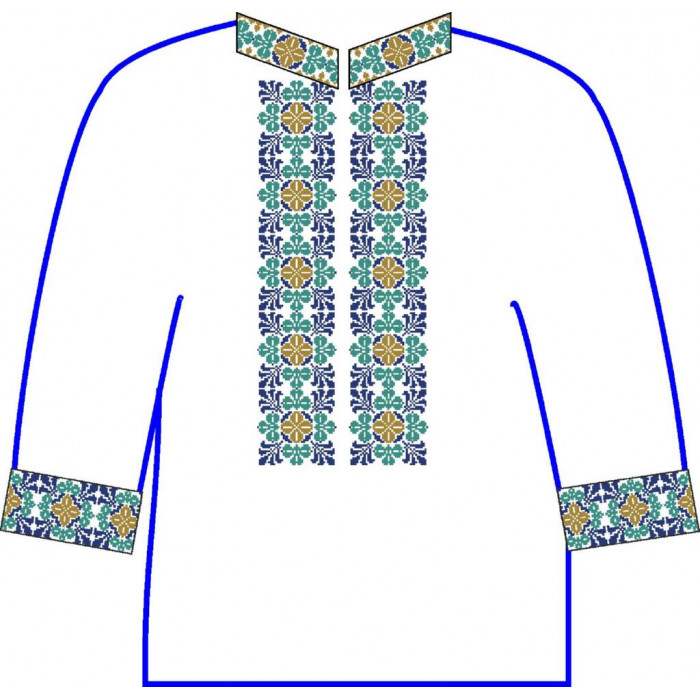 АСД-25Аг Чоловіча сорочка (габардин). Rainbow beads. Заготовка для вишивки нитками або бісером