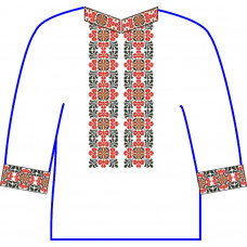АСД-26Аг Чоловіча сорочка (габардин). Rainbow beads. Заготовка для вишивки нитками або бісером