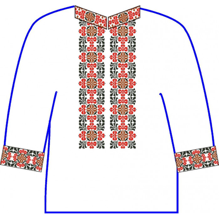 АСД-26Аг Чоловіча сорочка (габардин). Rainbow beads. Заготовка для вишивки нитками або бісером