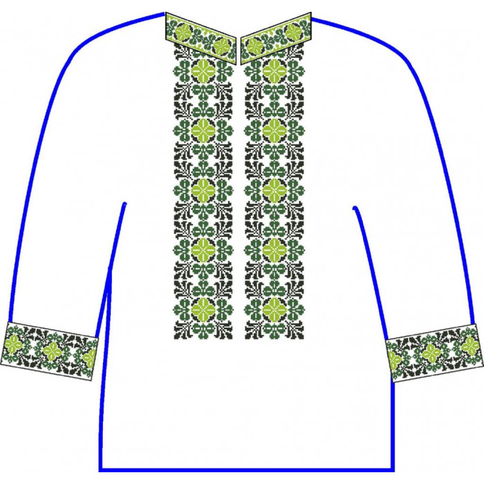 АСД-27Аг Чоловіча сорочка (габардин). Rainbow beads. Заготовка для вишивки нитками або бісером
