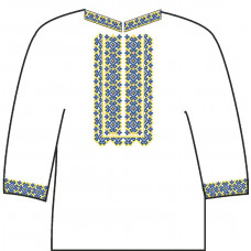 АСД-30Аа Чоловіча сорочка (атлас-коттон). Rainbow beads. Заготовка для вишивки нитками або бісером(Знятий з виробництва)