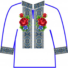 АСД-41Ад Чоловіча сорочка (домоткане полотно). Rainbow beads. Заготовка для вишивки нитками або бісером