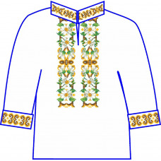 АСД-43Аг Чоловіча сорочка (габардин). Rainbow beads. Заготовка для вишивки нитками або бісером