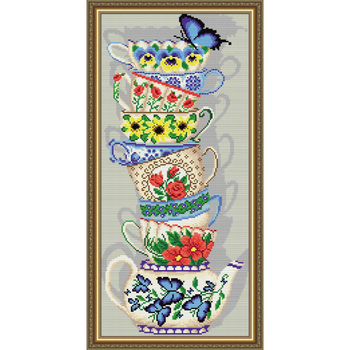AT3218 Чашки з метеликом. ArtSolo. Набір алмазного живопису