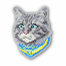 АТМ136 ArtSolo Набір алмазного живопису Магніт - Кіт В Бандані (Сірий) 9x12,5 см