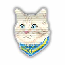 АТМ138 ArtSolo Набір алмазного живопису Магніт - Кіт В Бандані (Білий) 9x12,5 см