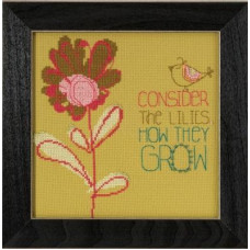 AW305102 Mill Hill Набір для вишивки рахунковим хрестиком + бісером - Розглянемо лілії Consider the Lilies 20x20 см, Aida14