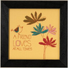 AW305103 Mill Hill Набір для вишивки рахунковим хрестиком + бісером - Дружня любов A Friend Loves 20x20 см, Aida14