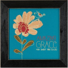AW305104 Mill Hill Набір для вишивки рахунковим хрестиком + бісером - Дивовижна благодать Amazing Grace 20x20 см, Aida14