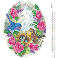 B-1215 Alisena Заготовка для вишивки бісером - Птахи 25x33 см (схема на габардині)