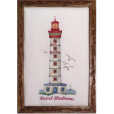 B01-C Lucas Creations Схема для вишивки рахунковим хрестиком - Маяк Сен-Матьє Phare de Saint-Mathieu 16x35 см, папір