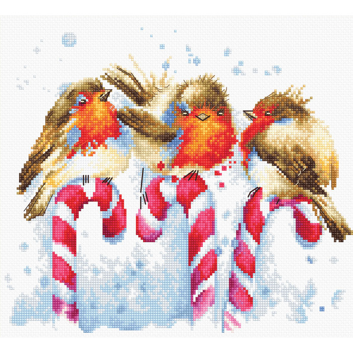 B1154 Різдвяні птиці. Luca-S. Набір для вишивки нитками(Знятий з виробництва)