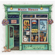 B1440 Luca-S Набір для вишивки рахунковим хрестиком - Будинок музики 25x24 см, Aida 16 ct