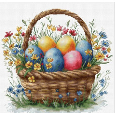 B1442 Luca-S Набір для вишивки рахунковим хрестиком - Великодній кошик 19x18 см, Aida 16