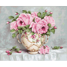 B2319/belana 20 ct. Рожеві троянди. Luca-S. Набір для вишивки нитками(Знятий з виробництва)